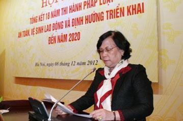 Minister Pham Thi Hai CONFERENCE SUMMARY 18 YEARS OF LAW ENFORCEMENT OSH